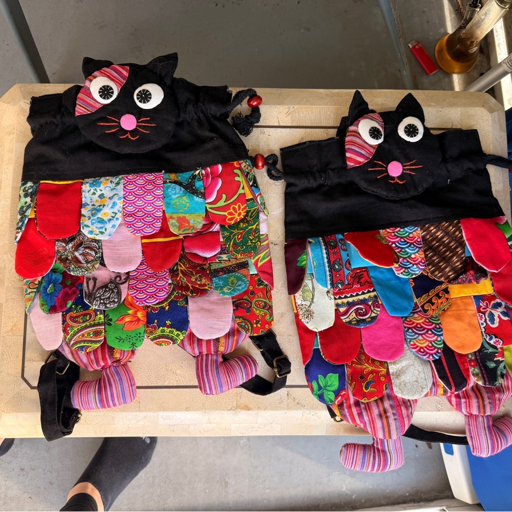 Colorful Cat Patchwork Bags